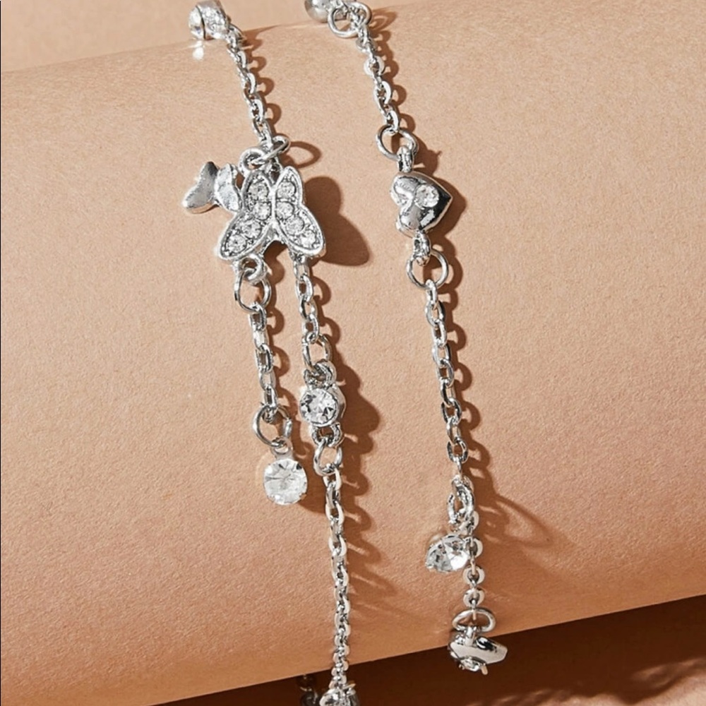 Heart + Butterfly Anklet Set - Picture 2 of 4